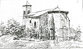 Croquis de l'ancienne église de Sorbey